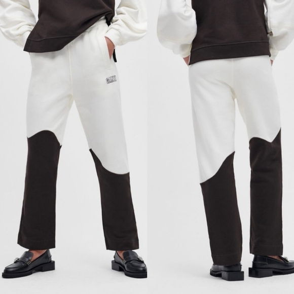 Ganni Software Wave Isoli High Waist Straight Leg Sweat Pants - XXS - Picture 1 of 17